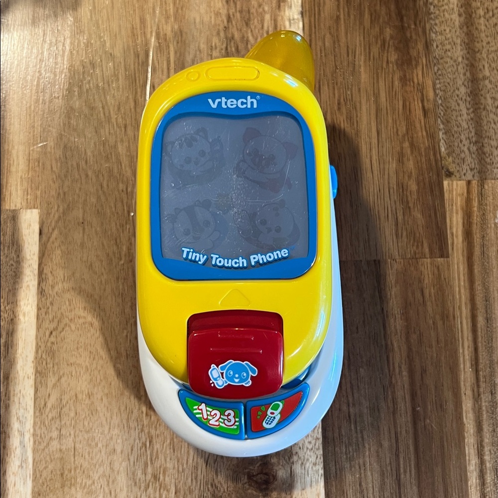 VTech Tiny Touch Phone-Teaches Numbers Shapes Animals Music-6 To 36 Months-works